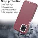 for Samsung Galaxy A12 case, Heavy Duty case,[ with Clip],[Shockproof] [Dropproof] [Dust-Proof] (WineRed-Pink)