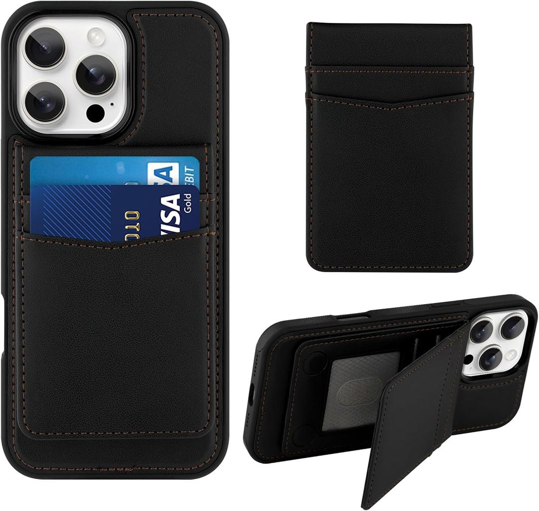 Phone Case Compatible with iPhone 16 Pro MaxCompatible with Magsafe, Detachable Magnetic Wallet Case and Card Holder. (Black)