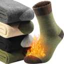 Yeblues 4 Pairs Merino Wool Socks - Warm, Soft Thermal Socks for Men - Great for Hiking and Winter (6-11, Multicolor)
