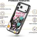 Rosarnnah for iPhone 17 Pro Case Cute - Compatible with Magsafe - Durable Shockproof 6.6 ft Drop Impact Phone Case - Funny Skeleton Halloween Horror Design (6.3") Black