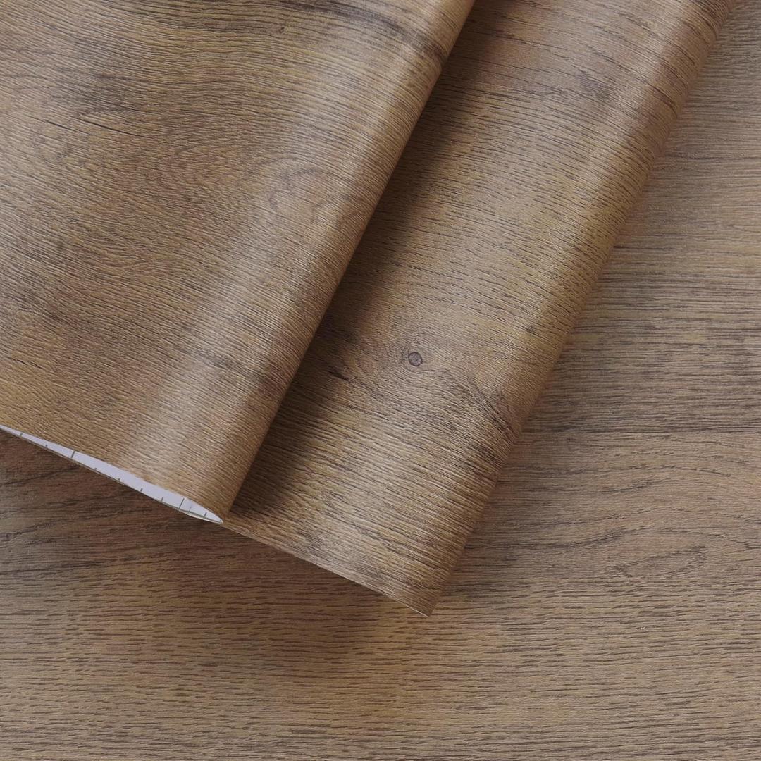48''x354'' Large Wood Wallpaper Brown Wood Contact Paper Self Adhesive Wood Grain Contact Paper for Furniture Countertops Bubble Free Design Thick Removable Waterproof Top Vinyl Wrap
