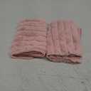 MANDIOO Pack of 2 Decorative Throw Pillow Covers Faux Fur Striped Plush Soft Cushion Covers Pillow Cases Bedroom Living Room Sofa Home 18x18 Inch Pink