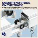 Ceiling Curtain Track for Room Divider, Curtain Track Ceiling Mount/Wall Mount Rail Set with Roller Hooks, Cut-to-Fit White, 6ft - 9ft
