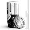 Skull 20 Oz Stainless Steel Tumbler Leak Proof Tumbler with Straw and Lid, Travel Coffee Mug for Home Outdoor, Thermal Cups for Hot and Cold Drinks