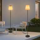 Solar Floor Lamp for Outdoor/Indoor, 2 Pack Outdoor Floor Lamps Waterproof, 3 Color Temperatures Cordless Floor Lamp for Patio Porch Yard Garden