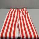 Tankaneo Womens Cropped Striped Jeans Casual High Waisted Stretchy Straight Leg Denim Pants with Pockets Size XS-S