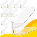 Shoe Slots Organizer, Adjustable 10 Pack Shoe Stacker for Closet Storage, Clear Double Layer Space Saver, Durable and Stackable Shoe Holder for Sneakers Heels and Flat