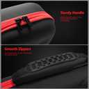 TROKUZEN Carrying Case for Nintendo Switch 2 (2025), Hard Shell Protective Case, 24 Game Cartridge Slots, Large Capacity Travel Bag for Switch 2 Accessories (Red Zipper)