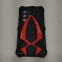 KumWum Armor Phone Case for Samsung Galaxy S23 Ultra Military Grade Drop Protection Cover S23Ultra 5G Heavy Duty Hybrid Metal Bumper Built-in Silicone Shockproof Dustproof - Black + Red