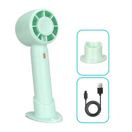 Pack Of 2 FootJKYX Personal Fans Portable Hand-held Mini Fan, USB Rechargeable, 3Speeds Small Pocket Fan with Stand for Home/Office/Travel/Outdoor (Matcha)