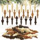 24 Pcs Christmas Paper Honeycomb Ornament 3.9 Inch Neutral Finial Glitter Honeycomb Hanging Decor 3D Colorful Finial Decoration for Xmas Tree Decoration Holiday Party Decor(Boho Color)