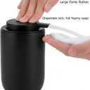Foaming Soap Dispenser Thick Ceramic Foam Hand Soap Dispenser for Bathroom or Kitchen Sink, Liquid Pump Bottles for Hand soap, Body Wash, 2 Pack Black