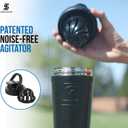 Ice Shaker Insulated Stainless Steel Shaker Bottle | 32oz, Navy/Black | Cold for 30+ Hours | Insulated Cup with Twist-on Agitator | Odor-Free Bottle for Protein Shakes, Water, Smoothies, Cocktails
