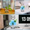 Desktop Glass Planter Vase Holder, Metal Cat Plant Terrarium Stand for Plants Creative Decorations for Home Patio Lawn Garden