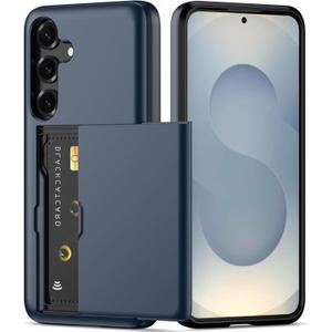 Nvollnoe for Samsung S25 Plus Case with Card Holder Dual Layer Heavy Duty Protective Case Hidden Card Slot Slim Wallet Cover for Samsung S25 Plus 6.7''(Blue)