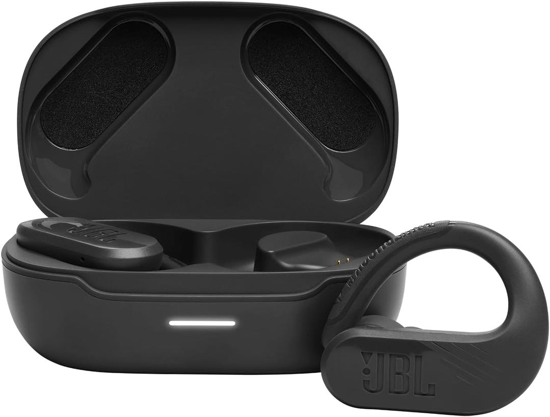 JBL Endurance Peak 3 - Dust and Water Proof (IP68) True Wireless Active Earbuds, Pure Bass Sound, Up to 50 Total Hours of Playback with Speed Charge, Ambient Aware & Talk Thru (Black) (Small)