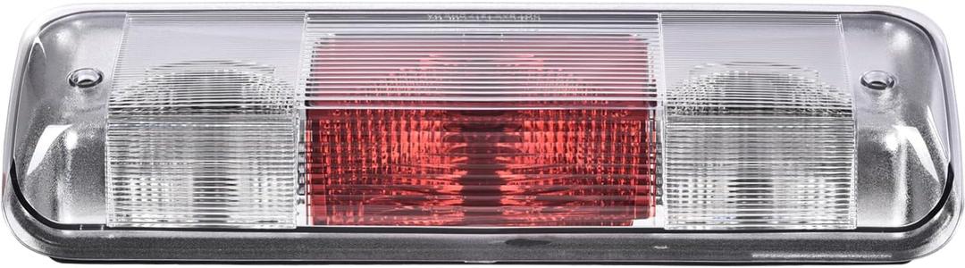 G-PLUS 3rd Brake Light, Compatible with 2004-2008 Ford F150 Truck Third Brake Lights Assembly High Mount Center Rear Roof Third Cargo Light Parking Light Halogen, Clear/Red Lens Black Housing