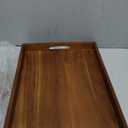 17 Inch Acacia Wood Serving Tray with Handles - Large Wooden Tray for Ottoman, Breakfast in Bed, Dinner, Coffee Table - Decorative Rectangular Tray for Living Room Bedroom Entryway and Kitchen