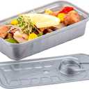 Restaurantware 2 oz Rectangle Silver Plastic Tin Can - with Lid - 4" x 2" x 1" - 19 count box