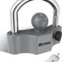 RETRUE Heavy-Duty Universal Widened Coupler Lock Fits 2-5/16 Inch Trailer Ball Locks Hitch Trailer Hitch Lock Adjustable Security Steel Fits 1-7/8 Inch, 2 Inch, 2-5/16 Inch Couplers, Upgraded Gray