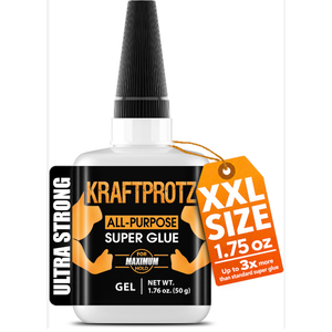 Super Glue XXL Value Size (1.76oz) All Purpose Liquid Adhesive for Plastic – Bonds Wood, Metal, Rubber, Ceramic & Leather – Industrial Strength Bonding