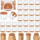 32 Pcs Chair Leg Floor Protectors for Hardwood Floors Silicone Covers to Protect Wood Tile Floors Scratches Felt Pads Furniture Leg Caps No Noise (Fit:1.3"-2") (Universal L(Fit:1.3"-2"), Clear-32pcs)