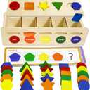 LOYUEGIYO Montessori Wooden Sorting & Matching Toy for Kid Toddler 1-3 Year Old, Baby 12+ Months, Color&Shape Learning Game Educational Toys for 1,2,3,4,5 Year Old Boys Girls Children