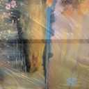 Orange Sunset Lake Landscape Canvas Wall Art with Colorful Wildflowers & Distant Mountain, Serene Nature Scene Large Picture Print Painting Artwork for Living Room Bedroom Office Decor 58x29 Inches