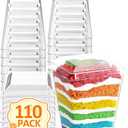 NEEBAKE 110 Sets 5oz Plastic Dessert Cups with Lids - Parfait Cups with Lids, Clear Mini Dessert Cups, Small Tumbler for Puddings, Mousse, Appetizers (Not Included Spoons)