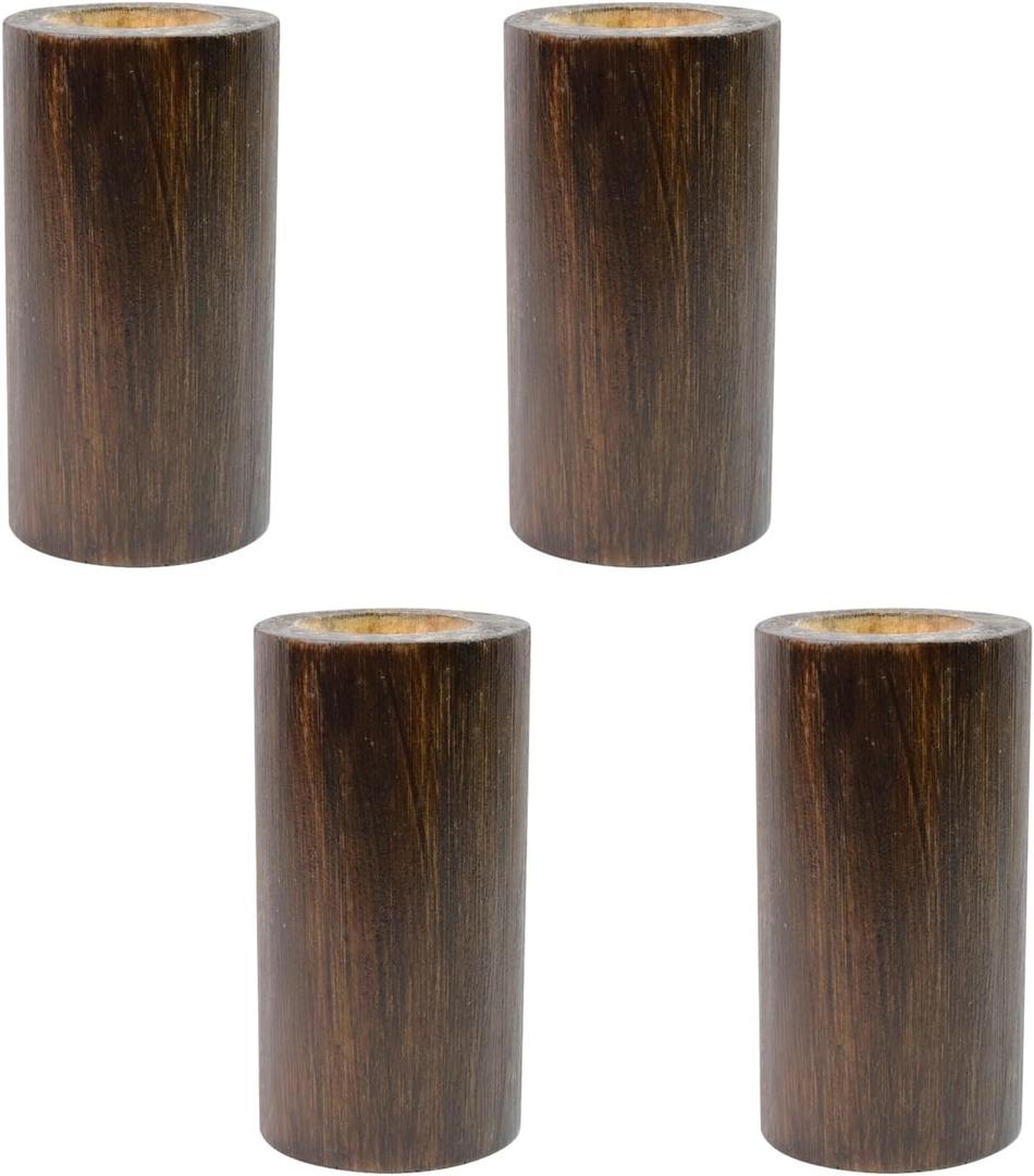 4Pcs Furniture Legs 4" Bed Riser Solid Wood Sofa Supporter Couch & Table Lifter, Brown