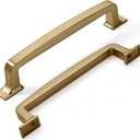 khtumeware 10 Pack 5 Inch Kitchen Cabinet Handles Brushed Brass Cabinet Pulls Brushed Gold Drawer Pulls Kitchen Cabinet Hardware Kitchen Handles for Cabinets Cupboard Handles Drawer Handles (5"/128MM Hole Center)