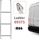 093TS Stainless Steel 3-Step Van Ladder Rear Step Ladder for Ford Transit Low Roof Vans 2014 2015 2016 2017 2018 2019 2020 2021 2022 2023 2024 2025