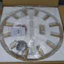 12-Lights Gold Wagon Wheel Chandelier 28" Large Gold Farmhouse Chandelier Vintage Circle Light Fixture for Dining Room Kitchen Island Height Ceiling Living Room