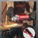 AVID POWER Angle Grinder 4-1/2 Inch 8.0 Amp 1000W Electric Grinder Tool 7-Variable-Speed Metal Grinder, 11,500 RPM, Paddle Switch with Lock-on Button, Cutting & Grinding Wheels and Side Handle - Red