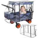 Wagon Rain Cover,Transparent EVA Waterproof Windproof Dustproof Cover for Folding Shopping Cart 35-37 Inch Folding Trolley Cart Accessories,Essential for Baby Stroller Outdoor Camping Picnic & Beach