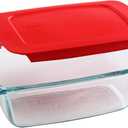 Pyrex Easy Grab 1.5-Qt Glass Loaf Dish with Lid, Tempered Glass Baking Pan with Large Handles, Non-Toxic, BPA-Free Lid, Bread Pan, Dishwasher, Fridge, Freezer, Oven and Microwave Safe Loaf Pan, 2 PC