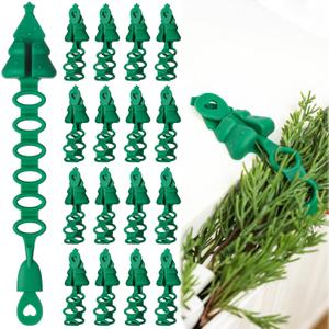 24 Pcs Christmas Garland Decorative Hanger for Mantle Banister Ties Christmas Tree Garland Hold Adjustable Bendable Wreath Fireplace Stocking Holder for Xmas Stair Indoor (Green)
