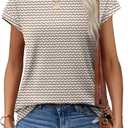 Alaroo Womens Summer Tops Short Sleeve Shirts Crew Neck Tshirt Cute Trendy Tunic Blouses (Brown, S)