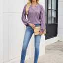 Edelqual Women's Sweater V Neck Long Sleeve Tops Winter Pullover Casual Fall Outfits Fashion Trendy Clothes Christmas (Medium, Purple)