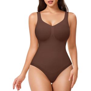 BRABIC Backless Shapewear Bodysuits for Women Tummy Control Shapewear Seamless Faja Body Shaper Suit Waist Trainer(Brown, X-Large) (Brown)