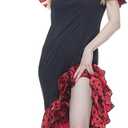 Women Flamenco Costume Senorita Spanish Dancer Dress Adult Halloween Costumes, Small