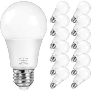 MAXvolador A19 LED Light Bulbs, 100 Watt Equivalent LED Bulbs, 5000K Daylight White, 1500LM, E26 Base, Non-Dimmable, 13W Bright Lightbulb, 12-Pack