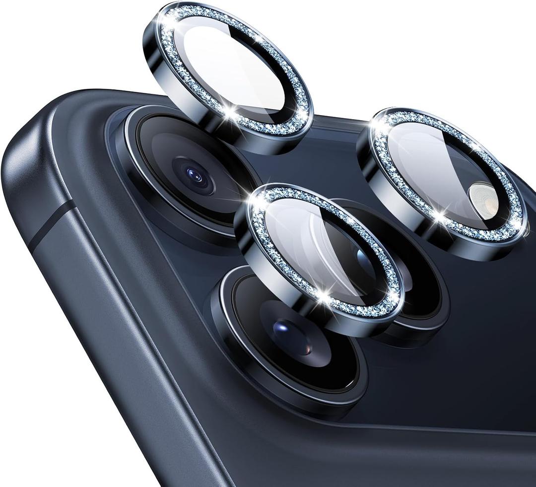 ESR Camera Lens Protector for iPhone 17 Pro Max/ 17 Pro/ 16 Pro Max/ 16 Pro/ 15 Pro Max/ 15 Pro/ 14 Pro Max/ 14 Pro, Ultra-tough HD Individual Lens Protector, Ultra-thin Tempered Glass, 1 Pack, Blue Shimmer