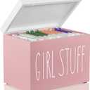 DRASTAR Tampon Holder for Bathroom, Pink Lady Stuff Box for Bathroom Accessories, Pink Bathroom Decor,Feminine Product Organizer, Pad Organize Case with hinged lid, Shark Week Tampon Storage