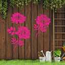 4 x 6pcs Garden Fence Large Flower Stencils on Wood, Wall Stencils Sunflower Paint Template Floral Drawing Stencils for Wall Decoration Home Floor Decor