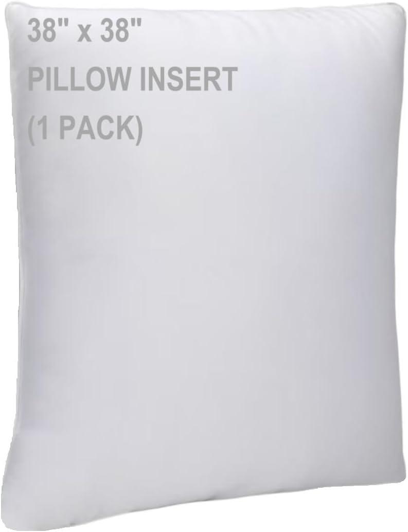 WINGLAMThrow Pillow Inserts,Decorative Stuffer PillowsSham StufferWhite1 Pack38x38 Inches, HypoallergenicPolyester,Ultra SoftLightweight Down Alternative,Square(1), 38x38 Inches of one