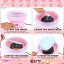 Cotton Candy Machine for Kids & Family, Mini Pink Vintage Cotton Candy Maker with 40 Sticks & Sugar Scoop, Ideal for Birthday Christmas Party Gifts