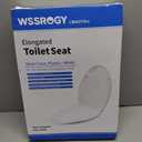 Toilet Seat Elongated, Slow Close Hinges, Four Non-Slip Bumpers, Easy to Install and Clean, Durable Plastic, White Two Sets of Mounting Parts Included