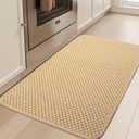 AevitasX Kitchen Mats for Floor Super Absorbent Small Kitchen Rugs Non Slip Washable Braided Rubber Standing Ultra Thin Mats Easy to Clean, 17 x 24 Inch, Yellow, Machine Washable