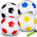 HyDren 4 Pack Soccer Ball with Pump Colorful Outdoor and Indoor Sports Activity Anti Explosion Classic Design for Spring Training Practice Ball (2)